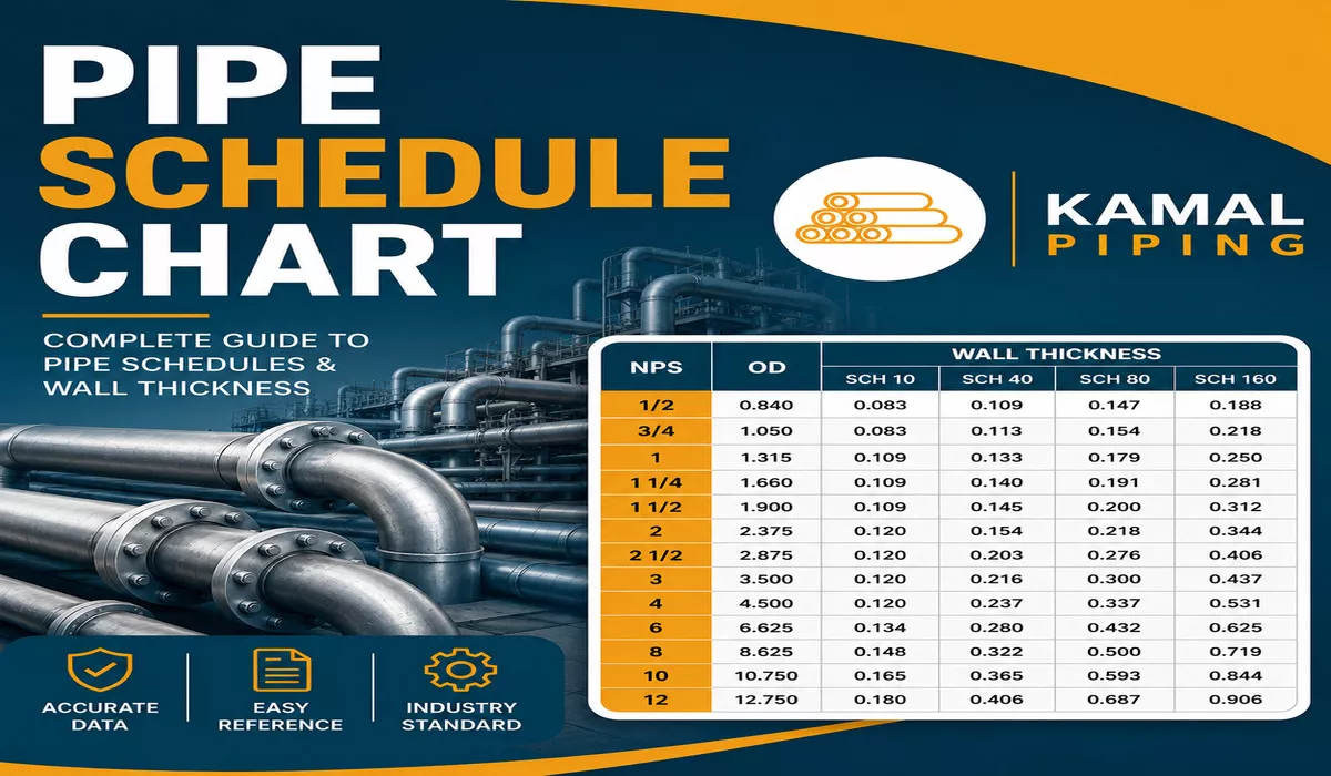 Pipe Schedule Chart