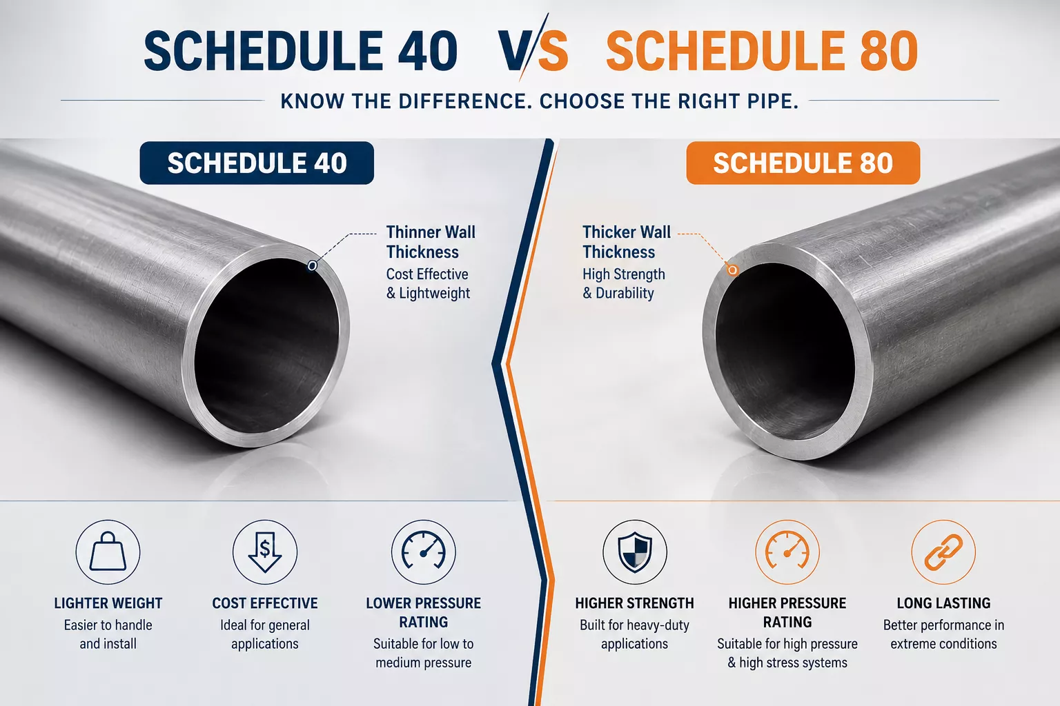 Schedule 40 vs Schedule 80 Pipe