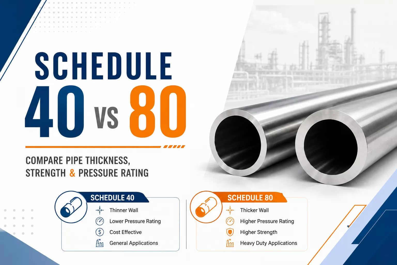 Schedule 40 vs Schedule 80 Pipe