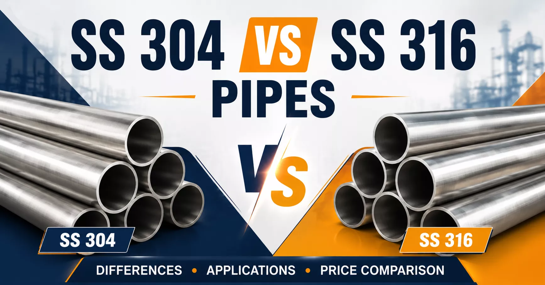 SS 304 vs SS 316 Pipes