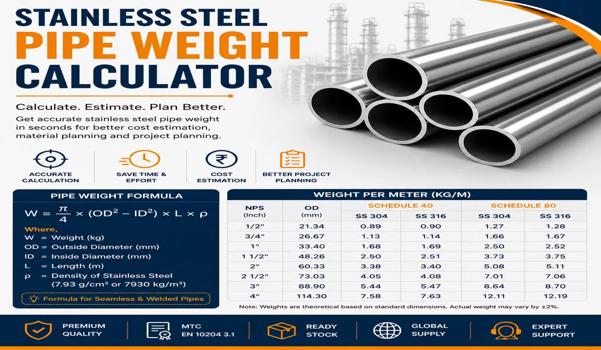 Stainless Steel Pipe Weight Calculator