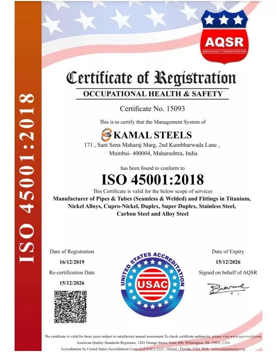 ISO 45001 Certificate