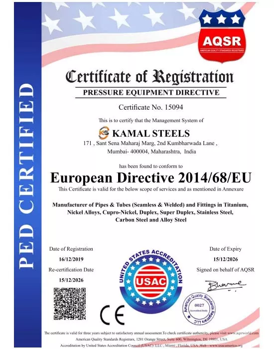 PED Certificate