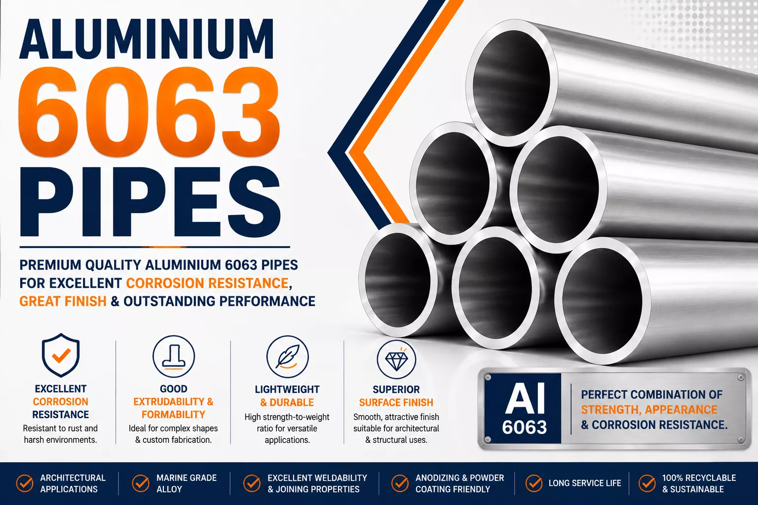 Aluminium 6063 Pipes