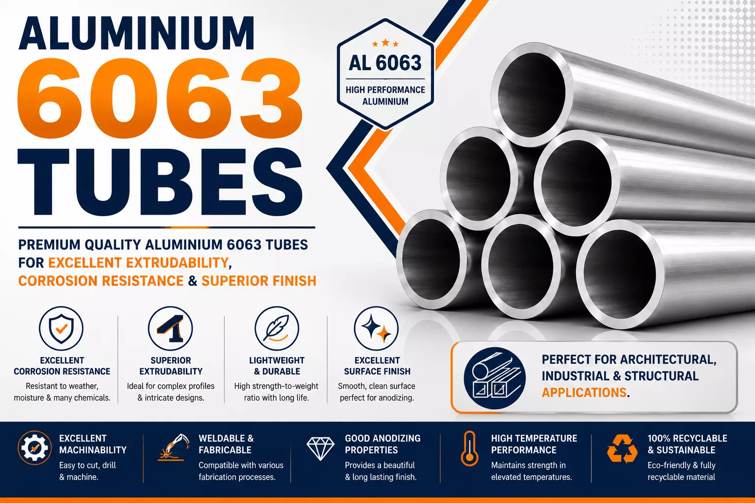 Aluminium 6063 Tubes