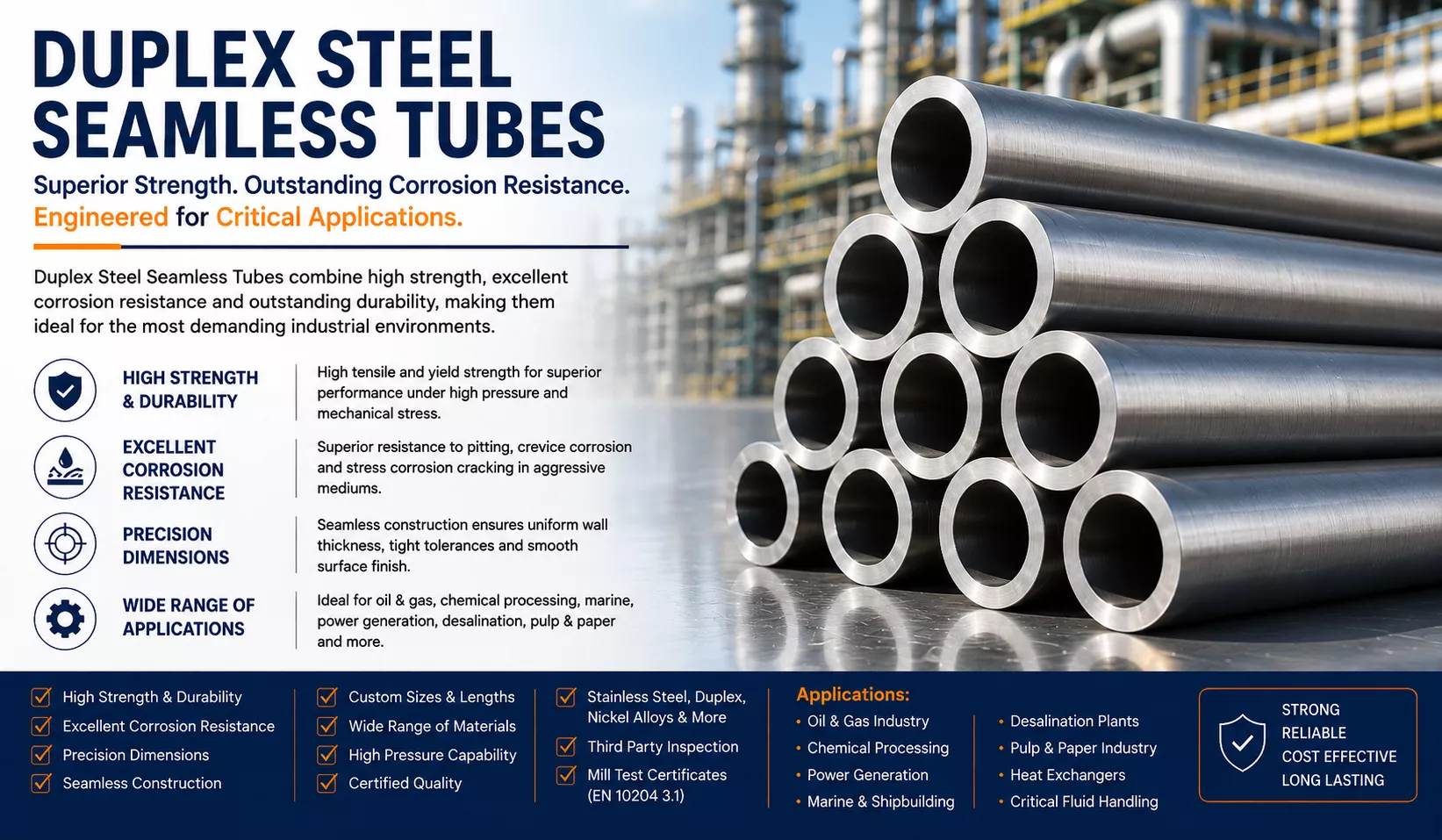 Duplex Steel Seamless Tubes
