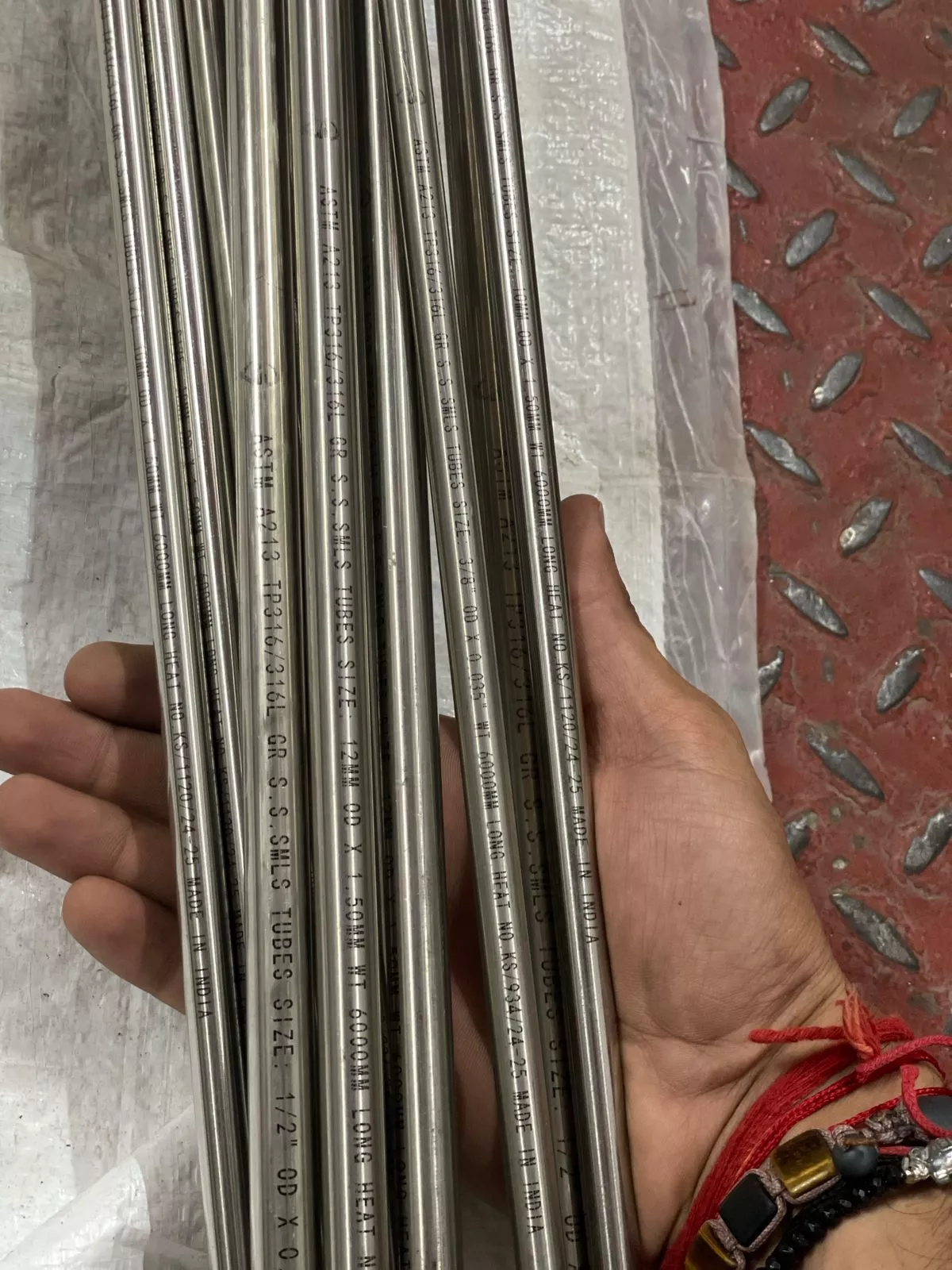 Stainless Steel Tubes stacked for industrial supply