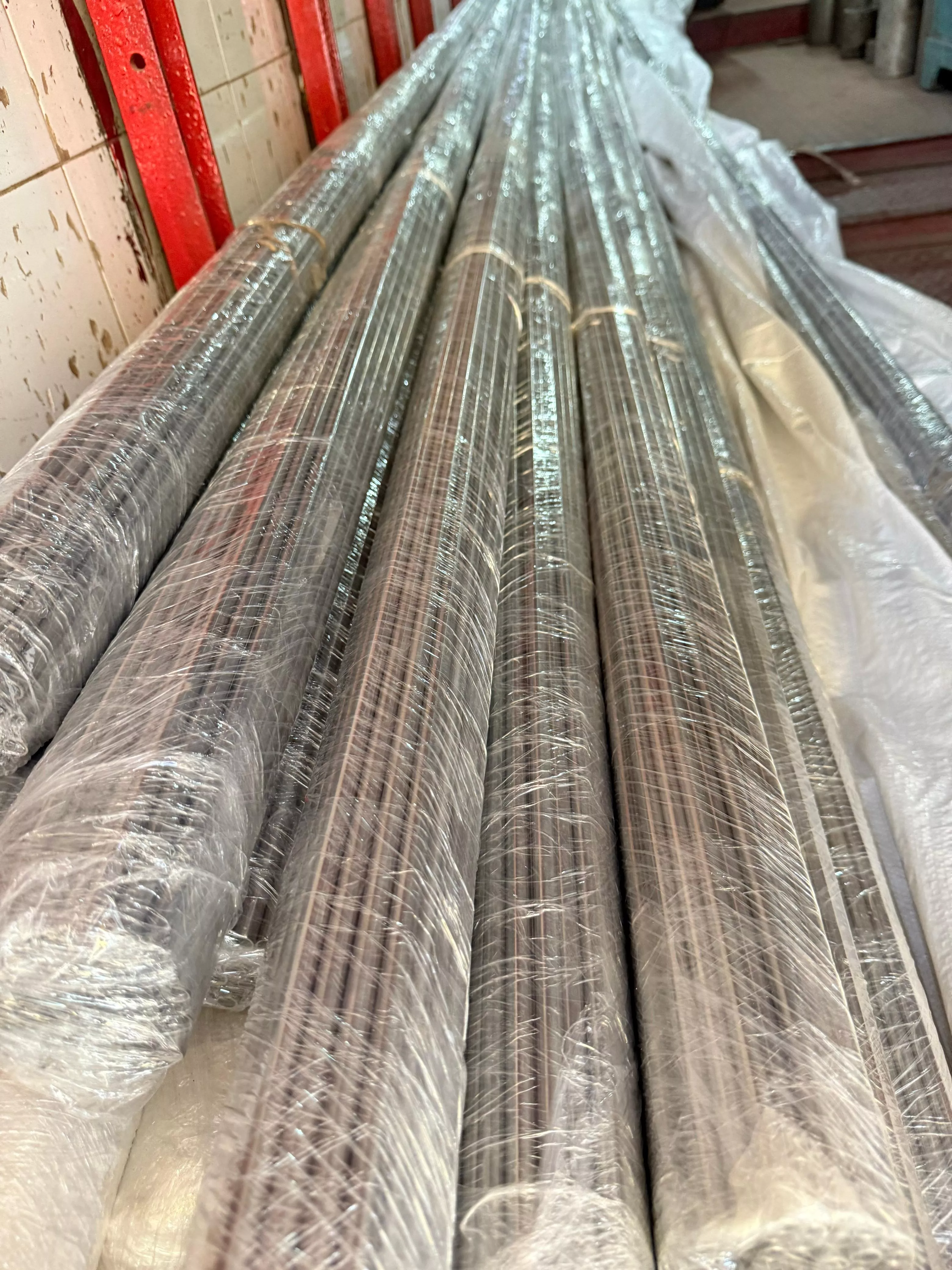 Stainless steel tubes packed for export shipment
